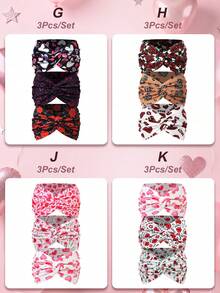 Băng đô bản rộng in hình hoa hồng và trái tim dành cho nữ, thích hợp làm quà tặng ngày Valentine (1 cái/3 cái/5 cái), phụ kiện tóc thời trang đa năng. - Nhiều màu - Xem 4