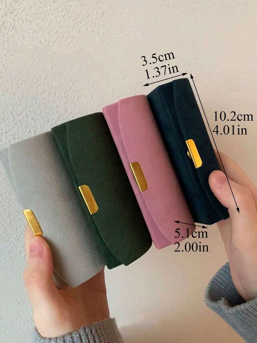 1pc Compact & Elegant Jewelry Box, Can Store Earrings, Rings, Necklaces, Jewelry Organizer Box, Gift For Girlfriend, Suitable For Sunny Travels, Makeup Room Decor - Multicolor - View 1