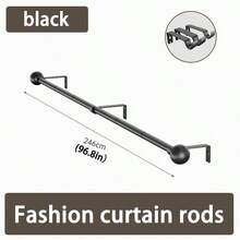 1pc Black/White/Gold Stainless Steel Shower Curtain Rod, Curtain Rod, Roman Rod, Sunshade Curtain Rod, Suitable For Bathroom Shower Curtains, Bedroom And Living Room Windows. - Multicolor - View 17