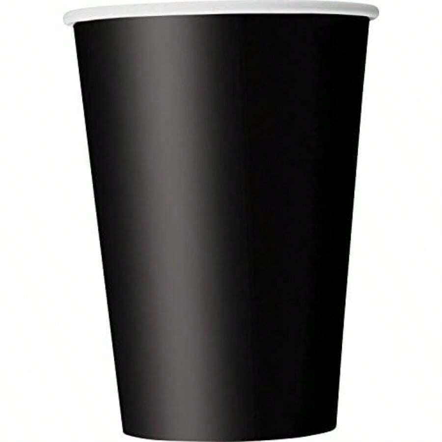 Unique Party 31857 Vasos de papel, Color ,(Negro 10 unidades) - Multicolor - Ver 1