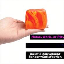 Square Malt Squeeze Stress Relief Toy With Flowing Pattern, Slow Rebound Squeeze, Birthday Gift - Christmas Gift - Perfect Gift - Gift, Ideal Gift, Surprise Gift, Holiday Gift, Seasonal Gift, Halloween Gift, Christmas Gift, Elegant Gift For Gamers, Gift, Toy (Default No Packaging Box) - Multicolor - View 3