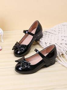1 Pair Versatile Bow Decor Girl's Campus Style Comfortable Student Shoes, Suitable For Spring And Autumn - Black - View 1
