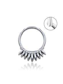 New Titanium Nose Ring Waterdrop Heart F136 Titanium Classic Hinged Segment Nose Hoop Septum Clicker Piercing Lip Ear Cartilage Helix Body Piercing Jewelry