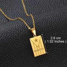 1 chiếc mặt dây chuyền hình bản đồ và cờ Puerto Rico, làm bằng thép không gỉ, trang sức PR. - Nhiều màu - Xem 5