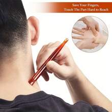 1pc Acupuncture Pen, Facial Reflexology Tool, Trigger Point Massager, Deep Tissue Massager, Pressure Point Massager - Full Body Relaxation Deep Tissue Reflexology Pressure Point Massage Tool, Resin Wax Facial Massage Beauty Bar Tool - Burnt Orange - View 2