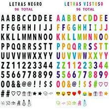 EMAGIE Letrero Luminoso : Cine Caja de Luz A4 con 96 Láminas Letras Números y Símbolos Decoración para Hogar Cuarto Habitación Tienda Fiesta Cumpleaños Navidad Bodas(16 Colores) - Multicolor - Ver 4
