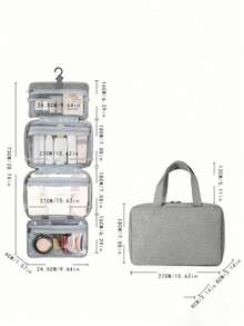 Large Hanging Toiletry Bag, Waterproof Foldable Handbag, Travel Cosmetic Razor Storage Bag, Women's Makeup Bag, Backpack, Student Dormitory Supplies Toiletries Bag Travel Toiletry Bag Wash Bag Shower Bag Large Capacity For Women Packing Cubes Travel Essential Vacation Essentials - 黑色 - 查看 9