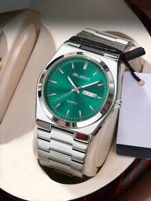 Đồng hồ đeo tay nam, vỏ thép không gỉ, mặt số La Mã, mặt số siêu mỏng có dạ quang, đồng hồ thạch anh lịch doanh nhân, kim tròn, đồng hồ đeo tay nam, thích hợp cho tiệc tùng, đám cưới, kỳ nghỉ biển, quà tặng ngày Valentine. - trắng - Xem 12