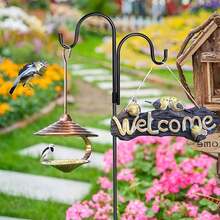 Set Of 2 Heavy Duty Outdoor Shepherd Hooks With 5 Nail Bases - Double Arm/Single Wall Optional, Sturdy Garden Rods For Christmas Furniture Decoration, Garden/Flower Stand/Flower Decoration, Hanging Bird Feeders, Plant Baskets, Solar Lights, Outdoor Halloween Decorations - SBMYG - 查看 7