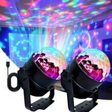 Lámpara de proyección de atmósfera mágica con bola de discoteca alimentada por USB, iluminación giratoria de plástico para fiestas, efecto de escenario de DJ portátil para varios tipos de habitaciones - Bola mágica de cristal de colores - luz policromática - Ver 14