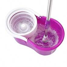 Mopping 360° Microfiber Spin Mop With Bucket And Dual Mop Heads Self Wringing Spinning Mop Telescoping Handle Easy Floor Mop Floor Cleaning System For Home Kitchen Office Purple US Stock - 紫色 - 查看 5