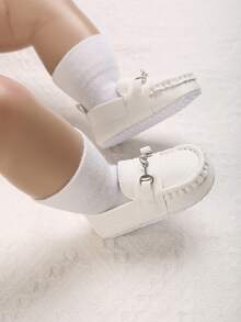0-1 Year Old Infant PU Slip-On Soft Bottom Casual Flat Shoes, Spring/Autumn - White - View 7
