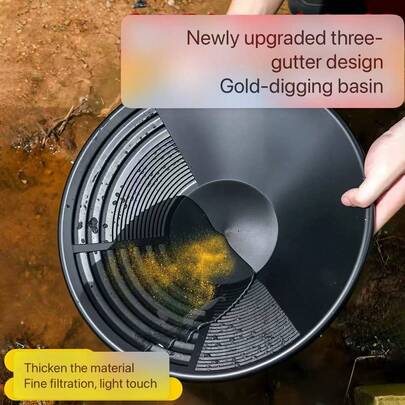 Professionell tjock stor guldtvättpanna, bärbar liten flodguldvaskningssiktbricka