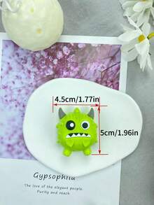 6pcs Cute Green Monster Decoration Set, Detachable PVC Decor, Creative Street Style Accessories, Perfect Holiday Gift - Green - View 2