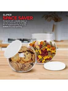 10 piezas Tarros de plástico transparente de 425ml con tapas, contenedores de almacenamiento de dulces, 10cm de largo x 9cm de ancho, 6.5cm de diámetro de tapa, boca ancha, adecuado para mostrador de cocina para almacenar dulces, gominolas, galletas y aperitivos - transparente - Ver 7