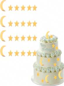 Hot Festival Cake Decoration Plate, Moon And Star Party Birthday Cake, Dessert Table Cake Plate - Gold - View 4