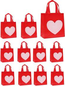 4pcs/1pc Valentine's Day Heart-Shaped Non-Woven Gift Bags, Gift Decoration Bags, Valentine's Day Packaging Bags, Non-Woven Shopping Tote Bags - Suitable For Daily Gifts, Shopping, Home, Parties, Birthdays, Valentine's Day Gift Packaging And Scene Decoration - Multipurpose Tote Bags, Reusable - Multicolor - View 2