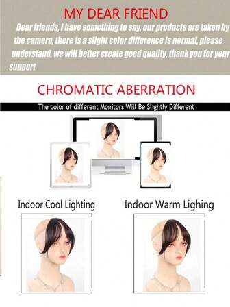 8.5英寸中分刘海假发，逼真隐形轻盈蓬松发片，增加发量