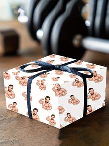 个性化照片包装纸，定制人脸礼品包装纸，情人节主题礼品包装纸，送给男友或女友的特别礼物，多种颜色可选，生日包装纸，周年纪念包装纸，您的照片包装卷，适用于婚礼配饰，情侣周年纪念礼品包装纸，森林色调 - 彩色 - 查看 4