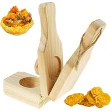 Wooden Tostonera Plantain Press With Handle Banana Smasher Maker Reusable Plantain Press Smasher Portable Plantain Press Easy Storage For Fried Plantains Chips And Tostones Cups 6.3*2.36*2.36in - 木質色 - 查看 7