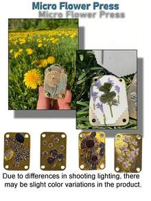 DIY Handmade Embossing Machine Kit,C Micro Flower Press, Handmade Embossing Machine Kit, Plants Art & Crafts Metal Pressing, Floral Foliage Plant Pressed Flower Preservation Set, DIY Plant Arts Scrapbooking Nail Craft, Ideal For Craft Lovers, Plant Lovers Gifts, Mother's Day Gift For Mom - Multicolor - View 10