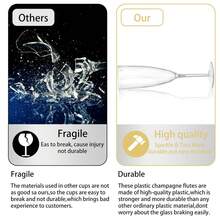 PUREDOVE 2/6/12pcs Clear Champagne Glasses Plastic - 170ml/6oz Clear Reusable Champagne Glasses Party Supplies,For Wedding/Birthday/Party - 透明 - 查看 5