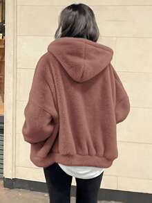 抽繩連帽衛衣款毛絨外套，百搭 歐美YK2風時尚休閒百搭女式連帽保暖開衫毛絨上衣 甜辣風夾克高級感保暖秋冬新款街頭學院風舒適溫暖毛絨外套女士長袖上衣 春秋季上新外出上衣 棉質女士上衣 女式街頭服飾運動溫暖女裝 休閒的毛絨上衣 春秋季上新外出上衣 棉質女士上衣 女式街頭服飾invierno，plumifero mujer，anorak de mujer，abrigos mujer de invierno>elegante，plumas mujer abrigo，μπουφάν，winterjas，bodywarmer，abrigo，giubbotto donna invernale curvy，outout capodanno，純色，時尚版女式上衣，寬鬆版女式上衣 - 紫色 - 查看 2