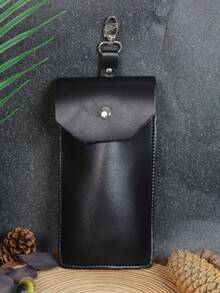 1pc Geometric Pattern PU Leather Unisex Phone Coin Waist Bag, Waist Belt Accessory, Holiday Gift - A - View 4