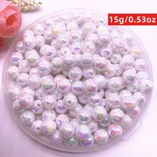 Yiwu Qiyou Accessories Co., LTD 1包4/6/8/10/12毫米时尚全息亚克力珠，适合女性DIY首饰制作 - 白色 - 查看 12