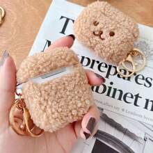 卡通泰迪熊毛绒保护壳带钥匙扣，可爱蓬松保护套，兼容 1/2/3/4/Pro/Pro2/Pro3，防震、保护、防尘、时尚 - 彩色 - 查看 3