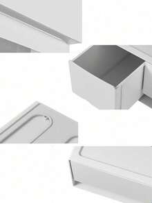 1pc 2/3 Drawer Desktop Storage Box, Plastic Organizer Box For Bathroom, Bedroom, Dorm, Makeup, Jewelry, Stackable - White - View 4