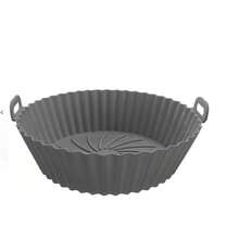 1pc Silicone Air Fryer Liner - Reusable Non-Stick Baking Mat, Foldable Heat Resistant Fryer Pad, Uncharged Round Silicone Basket, Suitable For Food Service