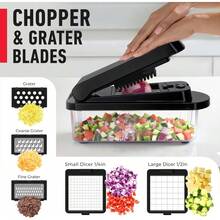 Mueller Pro-Series 10-In-1, 8 Blade Vegetable Chopper, Mandoline Slicer, Onion Mincer, Cutter, Dicer, Veggie Chopper With Container, Kitchen Essentials & Gadgets, House Warming Gifts New Home, Black - 黑色 - 查看 6