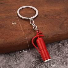 Creative Alloy Keychain Mini Fire Extinguisher 3D Sticker Quirky Car Key Pendant Novelty Hanging Ornament - Small Fire Extinguisher - View 2
