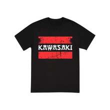 Camiseta con el logotipo de Kawasaki Japón, nueva camiseta clásica de verano para ciclismo al aire libre, para adultos, holgada, para ejercicio, todoterreno y motociclismo. - Negro - Ver 1