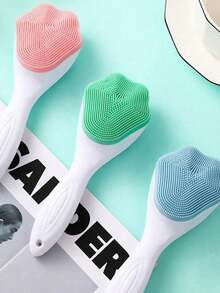 1pc New Double-Sided Face Washing Brush Soft Bristle Silicone Brush Cleansing Brush Facial Cleaning Brush Removing Blackheads And Pores Magical Tool Massage Makeup Brush Soft Home Manual Cleansing Brush 3D Face Washing And Cleansing Device Dual-Use Massage Brush, Carry It With You When Going Out/Traveling - Multicolor - View 13