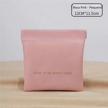 New Simple Closure Pouch, Mini PU Earphone Storage Pouch, Portable Coin Purse. - Pink - View 6