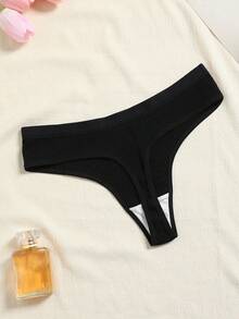 6pcs/Set Ribbed Comfortable Thong G-String T-Back Seamless Panties, Sexy Comfortable Triangle Briefs Women's Underwear - Multicolor - View 8