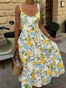 Vestido Feminino de Novo Design da Moda Estilo Francês Primavera/Verão - Branco - Visão 1