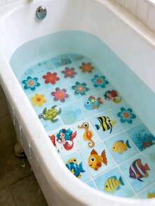 10片装防滑贴纸/防滑垫/浴室贴纸，采用透明PEVA材质，适用于浴缸和淋浴房地面，防滑垫