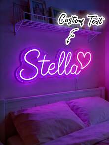 定制霓虹灯 - 个性化USB供电亚克力装饰灯，可调光，是卧室、婚礼、生日、客厅、圣诞节和派对装饰的理想之选。也是一款精美的墙面装饰霓虹灯，是送给朋友的理想礼物，尤其适合节日和周年纪念日，也是送给她的完美礼物。 - 彩色 - 查看 2