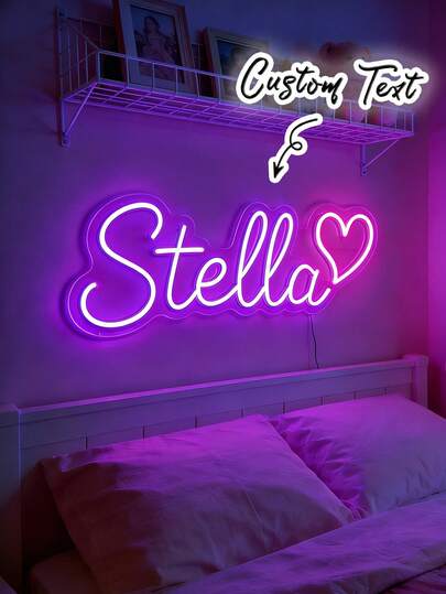 Anpassat neonljus - Personlig USB-driven dekorativ lampa i akryl, dimbar, perfekt för sovrum, bröllop, födelsedag, vardagsrum, jul och festdekoration. Även ett utmärkt väggdekorationsneonljus, en idealisk present till vänner, särskilt för högtider och årsdagar, och en perfekt present till henne.