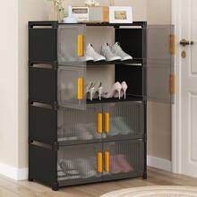 3/4/5/6/7 Tier Shoe Rack, Suitable For Wardrobe, Plastic Shoe Rack, Shoe Storage Box, Stackable Transparent Door Shoe Box, Easy To Assemble Shoe Cabinet, Accessories For Living Room Entryway, Bedroom And Dorm, Storage And Organization. Kitchen Storage Shelf, Living Room Toy Rack, Bedside Cabinet, Christmas Gift, Storage Box - Multicolor - View 2