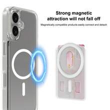 1pc Multi-Functional Magnetic Card Holder Phone Case With Stand, Transparent Adhesive Card Slot Protective Cover Compatible With MagSafe, Suitable For Various Phone Models - Multicolor - View 7