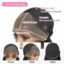 CEXXY 34-Inch Long, Honey-Blonde Ombré Lace Front Wig Made Of Real Human Hair, 250% Density, Body Wave, 13x4 HD Lace Front, Pre-Plucked, Brown Highlights, S1/30, Colored Lace Front, Glue-Free, For Women - S1/30 - Xem 11