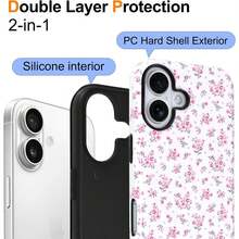 1 funda de teléfono a, no incluye cordón ni soporte, diseño floral estético y lindo con flores rosas. |       Funda Protectora Híbrida de 2 Capas Resistente a Impactos para Mujeres y Niñas |       Compatible con X/XS ProMax Pro Plus 17 16 15 14 13 12 11 y S25 S24 Ultra Fe - Flores azules - Ver 5