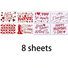 4pcs/8pcs Valentine's Day Balloon Stickers, Bubble Party Balloon Stickers, PVC Letter Stickers, I Love You Stickers, Suitable For DIY Valentine's Day Party Decoration - Valentine's Day - Style 1 - View 16