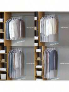 5pcs Garment Bags Set, Transparent Zipper Dust Cover, Wardrobe Storage Moisture-Proof, Transparent Clothing Protective Cover, Durable Stitching, For Clothes Use, Ideal Household Items - Multicolor - View 2