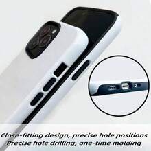 Funda de teléfono 2 en 1, con imagen de líneas abstractas, protección 3D completa, superficie mate a prueba de polvo, función de amortiguación integrada, color duradero, tacto suave, diseño de impresión de cobertura total. Compatible con phone17/16/15 pro/promax/plus/14/13/12/11/galaxy S21/22/23/24/25 PLUS/ULTRA - Blanco - Ver 8