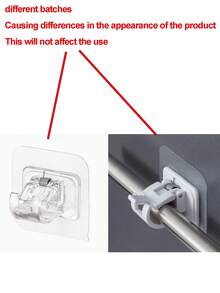 2pcs/4pcs/8pcs No Drill Window Curtain Rod Brackets, Self-Adhesive, No Nails Needed, Adjustable Curtain Rod Hooks, Suitable For Bathroom, Kitchen, Hotel And More - Multicolor - View 10